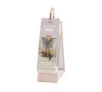 2026 Calendar 2026 Desk Calendar with Gold Ring Binding, 365 Days Vintage Oil Painting & Inspirational One-Way Page Turn Daily Planner Quotes 2026 Monthly Calendar