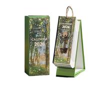 2026 Calendar 2026 Elegant Desk Calendar, Golden Ring Binding With Inspirational Quotes, Monthly & Daily Planner family calendar 2026(Green)