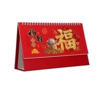 2026 Calendar 2026 Vintage Desk Calendar Horse Year Feng Shui Chinese Retro Decorative Desktop Academic Monthly Blocks Paper Home 2026 Monthly Calendar(Style 4)
