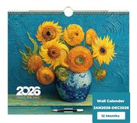 2026 Calendar - 2026 Wall Calendar 12 Months, from Jan.2026 - Dec.2026, Calendar 2026, Monthly Calendar with Julian Date, 15.4 x 14.4 in, Twin-Wire Binding, Great for Hanging on The Wall (Sky Blue)