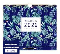 2026 Calendar - 2026 Wall Calendar 12 Months, from Jan.2026 - Dec.2026, Calendar 2026, Monthly Calendar with Julian Date, 15.4 x 14.4 in, Twin-Wire Binding, Great for Hanging on The Wall (Dark Blue)