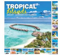 2026 Calendar - 2026 Wall Calendar 12 Months, from JAN.2026 to DEC. 2026, 12" x 24" (Open), 12" x 12" (Closed), with Large Daily Blocks, Tabbed Holiday, Beautiful Islands Scenery