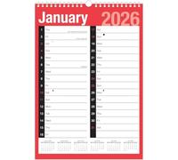 2026 Calendar A3 Easy Month to View Spiral Bound Monthly Wall Planner with UK Holidays & Notable Dates - Monthly Organiser for Home, Office, School or Business