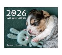 2026 Calendar A4 Cute Dogs Wall Calendar, 12 Month to View from January to December 2026, Funny Calendar 2026