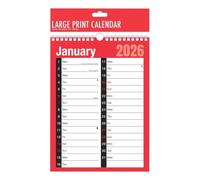 2026 Calendar A4 Large 2 Column Month To View Spiral Bound Wall Planner for Home Business Office School 1 January 2026 to 31 December 2026