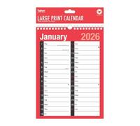 2026 Calendar A4 Large 2 Column Month to View Spiral Bound Wall Planner Organiser for Home Business Work Office School
