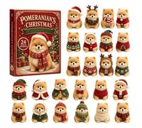 2026 Calendar Advent for Christmas 2D Flat Acrylic Puppy Pendant | Christmas Countdown Dog Ornaments for Men Women Living Room Bedroom Office Indoor A