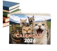 2026 Calendar Cats, 12-Month Schedule Planner with Cute Animal Prints, Monthly Wall Planner with Easy View Layout, Cat Calendar for Home Bedroom Study Office School Classroom Studio