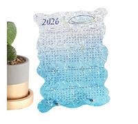 2026 Calendar - Clear Acrylic Artistic Planner, Desk Calendar 12 Months, for School, Bedroom, Study, Planning, Decoration and Organization