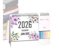 2026 Calendar - Desk Calendar Jan-Dec 2026 - Monthly Desk Planner 12 Months with Large Squared Blocks for Task List for Home, School, Apartment