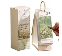 2026 Calendar - Desk Organizer Desk Table Calendar | Retro European Style Oil Painting Butterfly Pendant for Office, School, Home, Studio, For Women