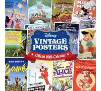 2026 CALENDAR DISNEY VINTAGE POSTERS MONTH TO VIEW SQUARE WALL CALENDAR OFFICIAL PRODUCT