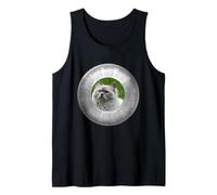 2026 Calendar Fluffy Grey Cat Blue Eyes Tank Top
