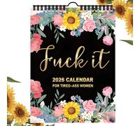 2026 Calendar for Tired Women, 2026 Wall Calendar Wall Planner, Twin Wire Spiral Binding Thick Calendars for Home Office Academic Tired Women Funny Novelty Monthly Planner Funny Schedule Management