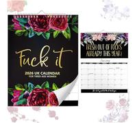 2026 Calendar for Tired Women, Wall Calendar 2026 UK 12 Month Wall Calendar Funny Schedule Management Gift Twin Wire Spiral Binding for Women Swear for Home Office Academic