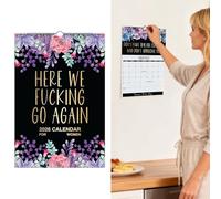 2026 Calendar for Tired Women, Wall Calendar, "Here We F*cking Go Again" Funny Monthly Word Planner with Sweary Quotes, for Tired-Ass Women, Funny Word Planner Monthly Calendar (Black)