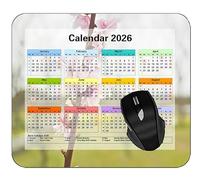 2026 Calendar Mouse Pad with Holidays,Green Light Spot Mouse Mat for Office Computers Laptop Men Women 002