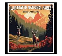 2026 Calendar - National Parks 2026 Wall Calendar, 12 Monthly Square Calendar from Jan.2026 - Dec.2026, 12" x 24" (Open), Calendars with Thick Paper - Illustrated National Parks