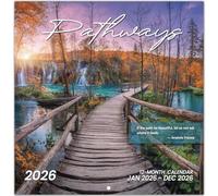 2026 Calendar, Pathway 2026 Wall Calendar 14-Month (Nov 2025 - Dec 2026), 11.6 x 24 Inches (Opened), Thick Glossy Paper, Perfect Giftable Calendar