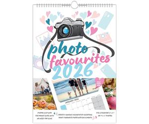 2026 Calendar Photo Favourites Insert Your Own Photos A4 Spiral Bound Wall Hanging