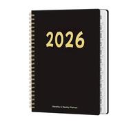 2026 Calendar Planner - Paper, 12 Month Spiral Bound Notebook, Flexible Daily Management | Clean Layout, Weekly Monthly Organizer For School Academic Work Student Women Teacher