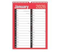 2026 Calendar,Planners & Personal Organizers, 2 Column Month to View Spiral Bound Wall Planners,Holidays and Notable Dates,Wall Planner Spiral Bound for Home Business Office School (2026)