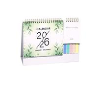 2026 Calendar Plant Design Print Desktop Creative Ornament Flip-Page Schedule Notebook with Sticky Notes Calendar