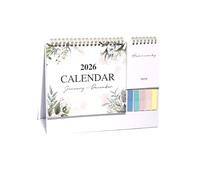 2026 Calendar Plant Design Print Desktop Creative Ornament Flip-Page Schedule Notebook with Sticky Notes Calendar
