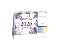 2026 Calendar Plant Design Print Desktop Creative Ornament Flip-Page Schedule Notebook with Sticky Notes Calendar