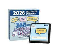 2026 Calendar, Playful Design, 13.3x13.3x3.8cm, Corporate Jargon Desk Calendar, 365 Days Planner, Compact & Stylish, For Schedule Tracking, Home, Personal Routines, Living Room And Workplace