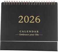 2026 Calendar: Small Desk Calendar 2025-2026, Jul. 2025 to Dec. 2026, 18 Months Standing Flip Planner for Home Office Easy Planning And Organization, Thick Paper, Twin-wire Binding, Black Convenient a