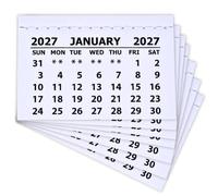 2026 Calendar Tabs Mini Year Planner Calendar Pads - Stitched White Paper Calendar for Personalized Gift Small Desk Calendar Perfect for Handmade Festive Craft at Home Classroom or Office Pack of 25