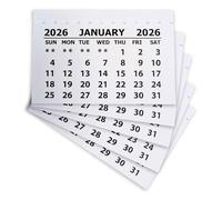 2026 Calendar Tabs Mini Year Planner Calendar Pads - Stitched White Paper Calendar for Personalized Gift Small Desk Calendar Perfect for Handmade Festive Craft at Home Classroom or Office Pack of 100