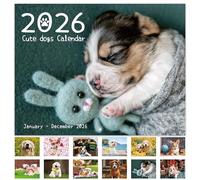 2026 Calendar UK - A4 Cute Dogs Wall Calendar, Funny Calendar for Dog Lovers, 12 Month from January to December 2026 with Adorable Puppy Pictures, Gift for Christmas