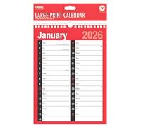 2026 Calendar UK - A4 Month to View Planner - Large Font Spiral Bound Wall Hanging Year Planner & Organiser - for Home Business Office School