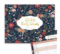 2026 Calendar UK - Family Calendar 2026, A4 Family planner 2026 with 5 columns, Jan. 2026 - Dec. 2026, 28 x 21.6 cm, 12 Different Floral Design
