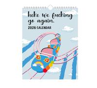 2026 Calendar UK, Funny Coaster, Wall Calendar 2026 UK, 2026 Wall Planner, Office Product Blue Roller Coaster 2026 for Home Business Office School