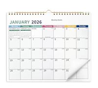 2026 Calendar UK Wall Calendar 2026 - A4 Landscape Wall Planner Jan 2026 - Dec 2026 Full Year Family Calendars Month to View Ideal for Home,Office,School,Easy & Efficient Planning