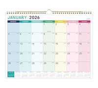 2026 Calendar - Wall Calendar 2026, 12 Month Calendar from Jan.26 - Dec. 26, 37 x 29 cm, Double Binding Hook, Large Mixed Color Right Angle Block
