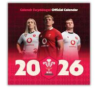 2026 CALENDAR WELSH RUGBY UNION MONTH TO VIEW SQUARE WALL CALENDAR OFFICIAL PRODUCT