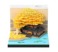 2026 Calendar with Paper Sculptures - 1 Piece Notepad | Artistic Notepad to Tear, Tree House Design Çon Lightweight Flowers for Desk Organizer for Training