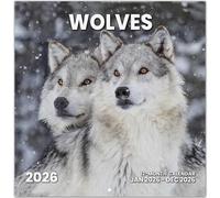 2026 Calendar, Wolves Monthly Wall Calendar 2026 Runs from Nov 2025 - Dec 2026, Hanging Wall Calendar, 12" x 24" Opened, Full Page Layout for Organizing, Perfect Presen