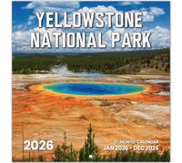 2026 Calendar, Yellowstone National Park Monthly Wall Calendar 2026 Runs from Nov 2025 - Dec 2026, Hanging Wall Calendar, 12" x 24" Opened, Full Page Layout for Organizing, Perfect Presen