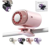 2026 Car Clip On Air Conditioner Fan with 16°C Semiconductor Cooling Chips, 199 Speeds Adjustable & LED Display 360° Rotation, Portable Personal Cooler for Car Seat,Office,Umbrella,Bike,Beach (Pink)