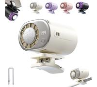 2026 Car Clip on Air Conditioner Fan with LED Display & 360° Rotation, 199-Speed Portable Clip on Fan, USB Personal Cooling Fans, 16℃ Semi-Cooling, for Cars Camping Hiking White