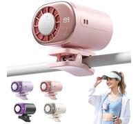 2026 Car Clip on Air Conditioner Fan with Led Display 360° Rotation, 199 Speeds Adjustable, Portable USB Rechargeable Personal Cooling Mini Fans for Umbrella, Office, Car, Beach (Pink)