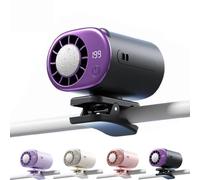 2026 Car Clip On Air Conditioner Fan with LED Display, 360° Rotation, 199 Speeds Adjustable, USB Rechargeable Personal Cooling Fan, 16℃ Semi-Cooling, for Office, Camping, Gym (Black)