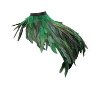 2026 Carnival Costume Fancy Dress Women Gothic Style Feather Shawl Stage Catwalk Masquerade Accessory (Green, One Size) (2)