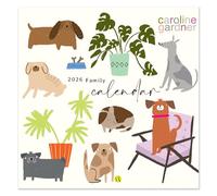 2026 Caroline Gardner Dogs Square Family Wall Calendar