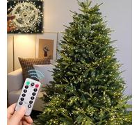 2026 Cascading Twinkle Lights for Christmas Tree, 8 Modes 100-600 LED Firefly Twinkle String Lights, Multi-Purpose Cascade Tree Lights, Indoor/Outdoor (White, 2m/6.56ft 10 Strips 200 Lights)